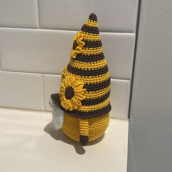 Handcrafted Sunflower Gnome Amigurumi Crochet Home Decor Flower Summer Cheer - Picture 6 of 10